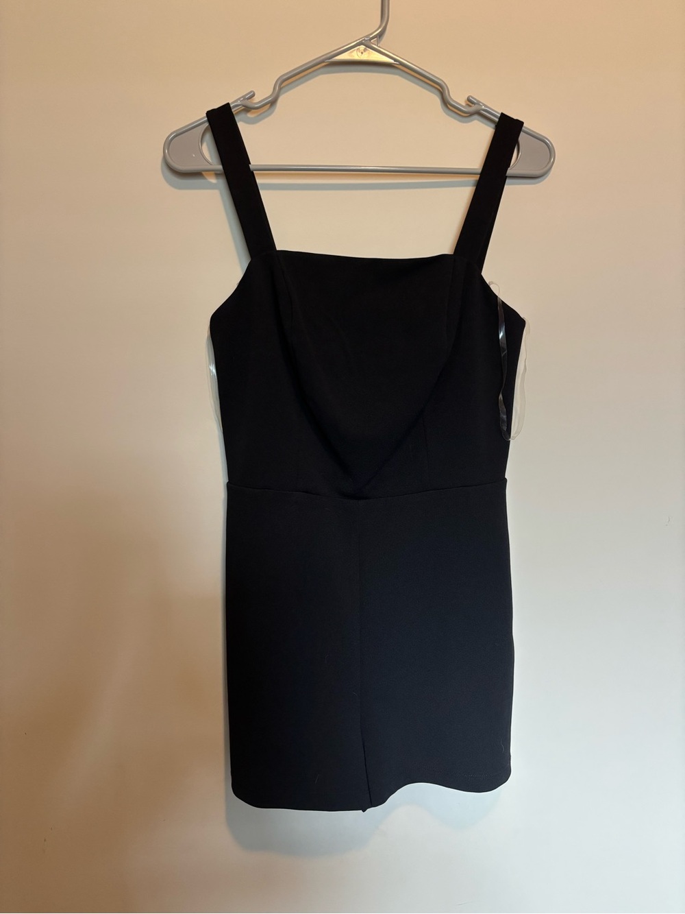 Black Square-Neck Jumpsuit Romper